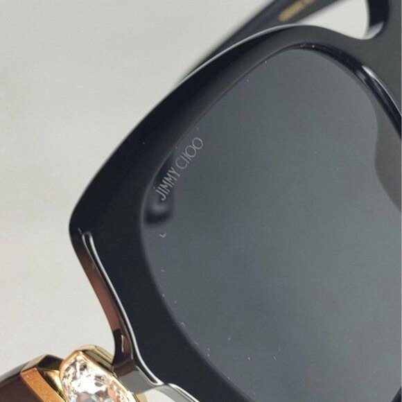Jimmy Choo Sunglasses MANON GS 807 IR Black Oversized Swarovski Crystal NEW - Picture 7 of 16